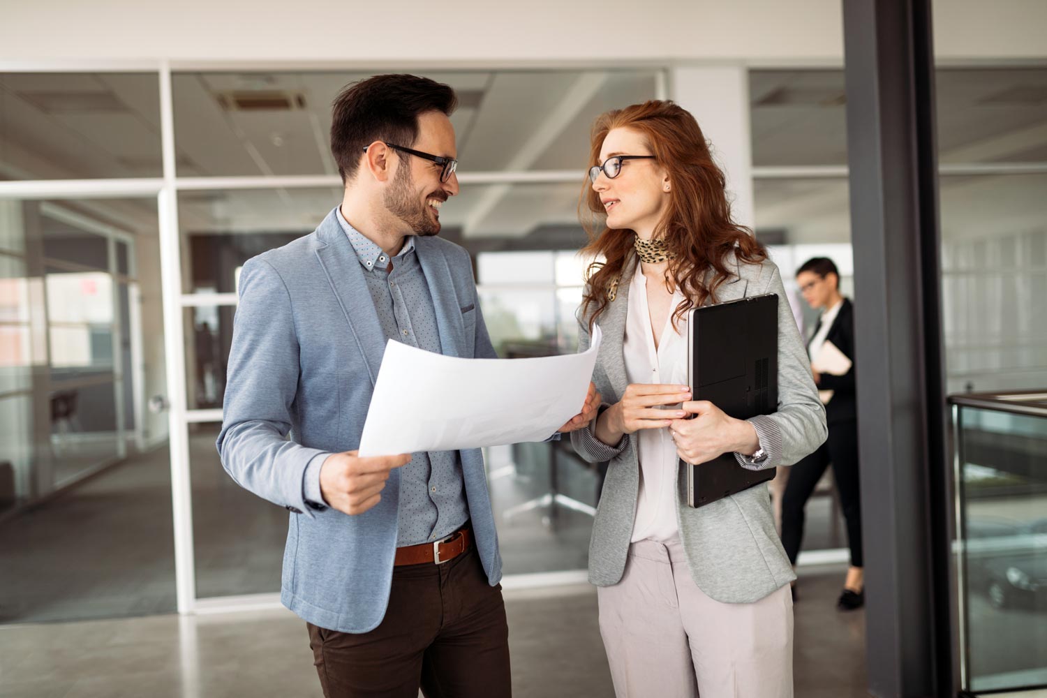 Business professionals working together